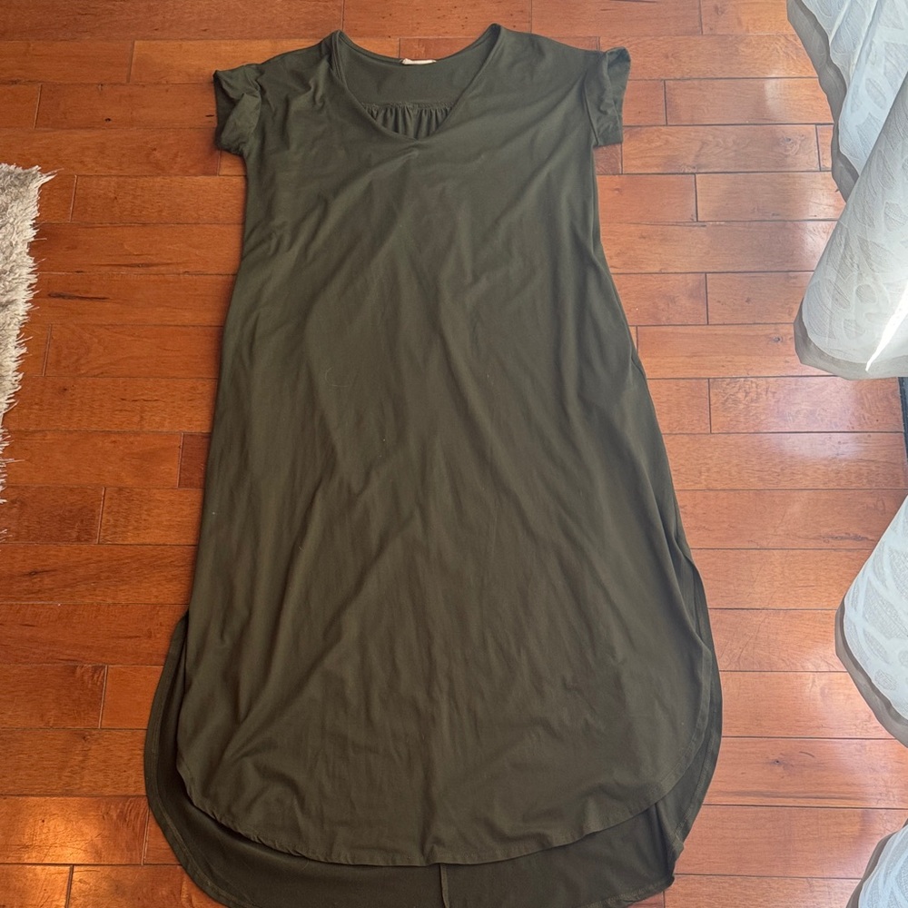 Olive Green Women's maxi t-shirt Dress